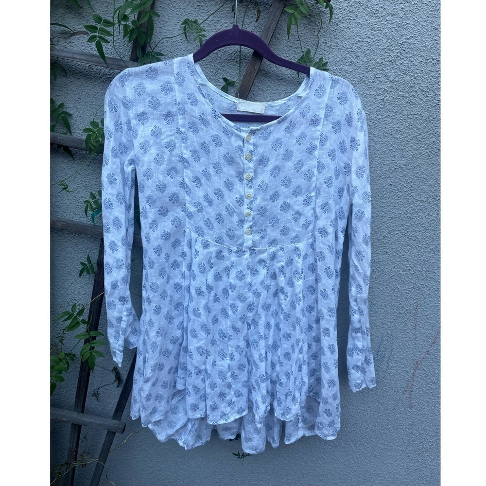 Cp Shades Linen Floral Tunic Dress Size Small